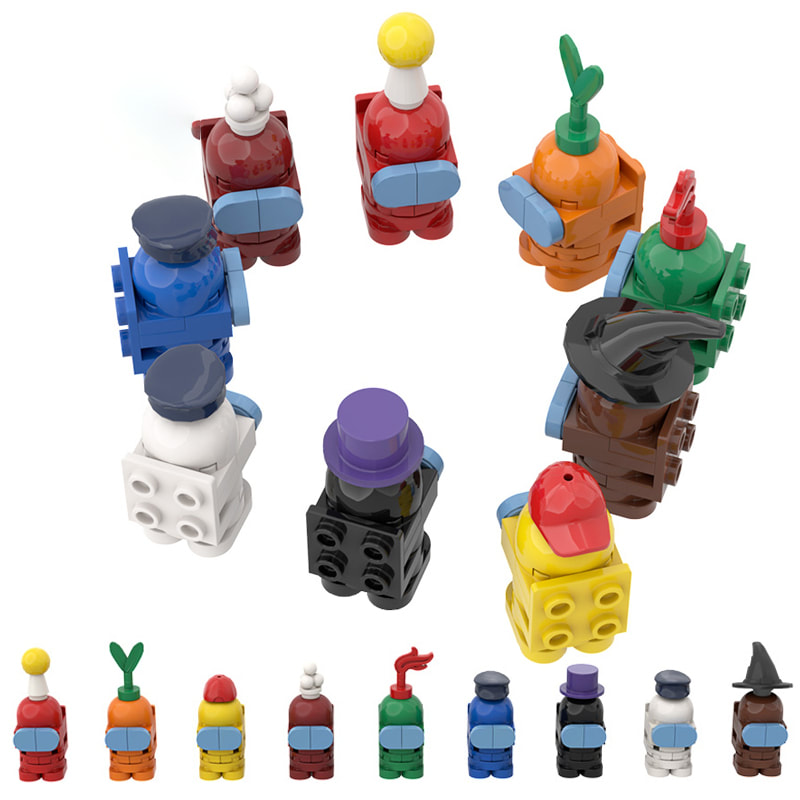 9pcs Buildmoc Among Us Game Space Alien Figures Building Blocks Kids Toys Gifts Ebay